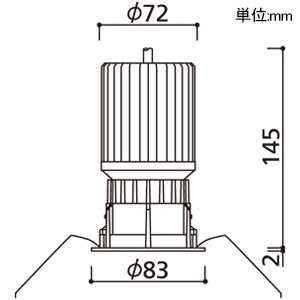 オーデリック LEDベースダウンライト M形 C2500・C1950 CDM-T70Wクラス/FHT42W×2灯クラス・CDM-T35Wクラス/FHT42Wクラス LED一体型 白色 埋込穴φ75 配光角51° 黒色鏡面コーンタイプ オフホワイト LEDベースダウンライト M形 C2500・C1950 CDM-T70Wクラス/FHT42W×2灯クラス・CDM-T35Wクラス/FHT42Wクラス LED一体型 白色 埋込穴φ75 配光角51° 黒色鏡面コーンタイプ オフホワイト XD702149 画像2