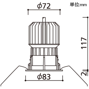 オーデリック LEDベースダウンライト M形 C1500・C1000 CDM-T35Wクラス/FHT32Wクラス・JR12V-50Wクラス/白熱灯器具100Wクラス LED一体型 白色 埋込穴φ75 配光角45° 黒色鏡面コーンタイプ マットブラック LEDベースダウンライト M形 C1500・C1000 CDM-T35Wクラス/FHT32Wクラス・JR12V-50Wクラス/白熱灯器具100Wクラス LED一体型 白色 埋込穴φ75 配光角45° 黒色鏡面コーンタイプ マットブラック XD703133 画像2