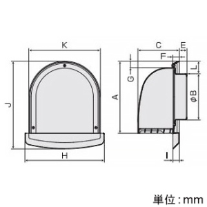 バクマ工業 U型フード付換気口 下部ルーバータイプ 薄壁対応型 フード・ルーバー脱着式 水切付 アミ付 10メッシュ ステンレス製 100φ用 クリアー U型フード付換気口 下部ルーバータイプ 薄壁対応型 フード・ルーバー脱着式 水切付 アミ付 10メッシュ ステンレス製 100φ用 クリアー N-100UVT-A10 画像2