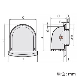 バクマ工業 U型フード付換気口 下部ルーバータイプ 薄壁対応型 フード・ルーバー脱着式 防火ダンパー付 水切付 ステンレス製 100φ用 クリアー U型フード付換気口 下部ルーバータイプ 薄壁対応型 フード・ルーバー脱着式 防火ダンパー付 水切付 ステンレス製 100φ用 クリアー ND-100UVT 画像3