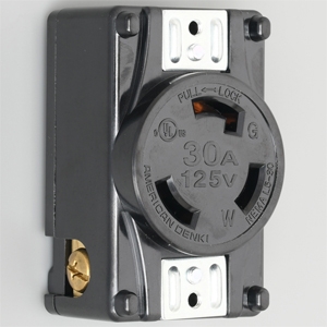 アメリカン電機 パネル用コンセント 引掛形 接地形2P 30A 125V 圧着端子式・引締式 NEMA(L5-30)規格・UL/CSA規格 3310-P-L5UL