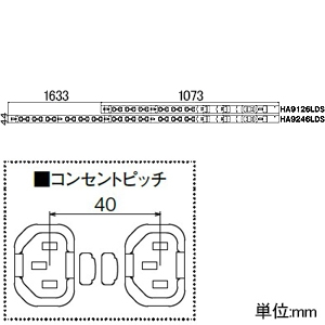 アメリカン電機 【受注生産品】0Uコンセントバー スリムタイプ IEC C-13×24個口 30A入力 接地形2P 30A 250V 圧着端子式 電流表示機能付 【受注生産品】0Uコンセントバー スリムタイプ IEC C-13×24個口 30A入力 接地形2P 30A 250V 圧着端子式 電流表示機能付 HA9246LDS 画像2