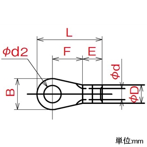 アメリカン電機 圧着端子 丸形(R形) R2-3.5 100個入 圧着端子 丸形(R形) R2-3.5 100個入 CR2-3.5 画像2