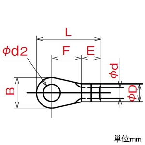 アメリカン電機 圧着端子 丸形(R形) R3.5-5S 100個入 圧着端子 丸形(R形) R3.5-5S 100個入 CR3.5-5S 画像2