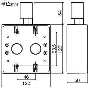 アメリカン電機 露出スイッチボックス 2個用 露出スイッチボックス 2個用 OSB0200 画像2