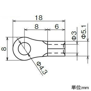 アメリカン電機 圧着端子 丸形(R形) R3.5-4 ロジウムメッキ仕様 10個入 圧着端子 丸形(R形) R3.5-4 ロジウムメッキ仕様 10個入 CR3.5-4RP 画像2