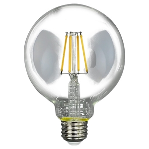 東西電気産業 LEDフィラメント電球 ボール形 G形 クリア E26口金 2700K 調光対応 白熱電球40W相当 TZG95E26C-4-100/27