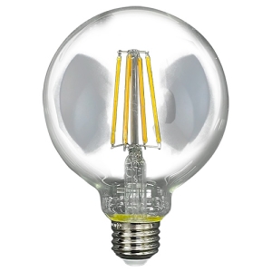 東西電気産業 LEDフィラメント電球 ボール形 G形 クリア E26口金 2700K 調光対応 白熱電球60W相当 TZG95E26C-6-100/27