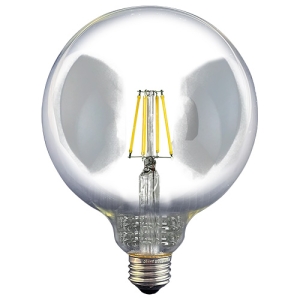 東西電気産業 LEDフィラメント電球 ボール形 G形 クリア E26口金 2700K 調光対応 白熱電球40W相当 TZG125E26C-4-100/27