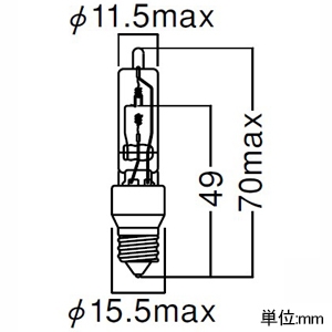 岩崎電気 ハロゲン電球 ≪アイ ハロゲンランプ≫ 110V用 50W 片口金形 クリア形 E11口金 ハロゲン電球 ≪アイ ハロゲンランプ≫ 110V用 50W 片口金形 クリア形 E11口金 JD110V50W/P/M 画像2