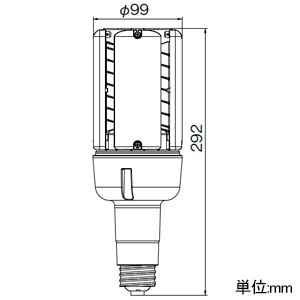 岩崎電気 【受注生産品】LEDランプ ≪LEDioc LEDライトバルブK≫ エリアライト専用 53W 水銀ランプ200W相当 垂直点灯 ナトリウム色 E39口金 【受注生産品】LEDランプ ≪LEDioc LEDライトバルブK≫ エリアライト専用 53W 水銀ランプ200W相当 垂直点灯 ナトリウム色 E39口金 LDT100-242V53L-G-E39/L21 画像2