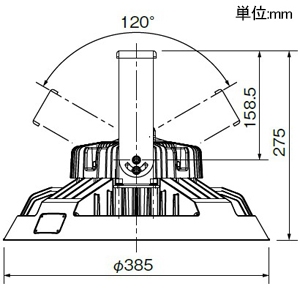 岩崎電気 LED高天井用照明器具 ≪LEDioc HIGH-BAY θ≫ 屋内・軒下用 DALI対応形 250Wタイプ 水銀ランプ1000W相当/メタルハライドランプ1000W相当 クラス4000 広角タイプ 昼白色 フロストタイプ LED高天井用照明器具 ≪LEDioc HIGH-BAY θ≫ 屋内・軒下用 DALI対応形 250Wタイプ 水銀ランプ1000W相当/メタルハライドランプ1000W相当 クラス4000 広角タイプ 昼白色 フロストタイプ EHWP25014W/NSAZ9/F 画像2