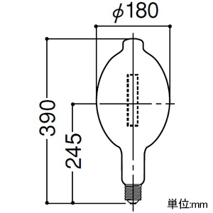 岩崎電気 メタルハライドランプ ≪アイマルチメタルランプ≫ 1000W Bタイプ 透明形 BU形 白色 E39口金 メタルハライドランプ ≪アイマルチメタルランプ≫ 1000W Bタイプ 透明形 BU形 白色 E39口金 M1000B/BU 画像2