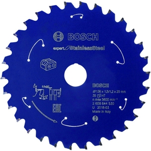 BOSCH チップソーエキスパート コードレス工具専用 ステンレス用 外径136mm 刃数30枚 2608644530