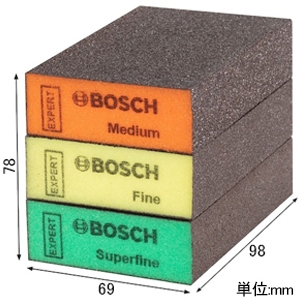 BOSCH 研磨ブロックセット 中目(#180〜240)・細目(#220〜320)・極細目(#360〜500) 乾・湿両用 研磨ブロックセット 中目(#180〜240)・細目(#220〜320)・極細目(#360〜500) 乾・湿両用 2608901175 画像2