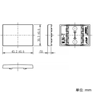 神保電器 操作板 トリプル マークなし 3路・4路用 表示灯なし メタリックグレー 操作板 トリプル マークなし 3路・4路用 表示灯なし メタリックグレー WJN-T-MGY 画像3