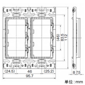 神保電器 取付枠 2連用 絶縁枠付 取付枠 2連用 絶縁枠付 WJH-2K 画像2