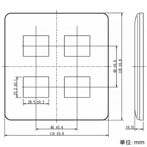 神保電器 コンセントプレート 2連用 4(2+2)個口 コンセントプレート 2連用 4(2+2)個口 WJE-22 画像2