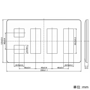 神保電器 コンセントプレート 4連用 11(2+3+3+3)個口 コンセントプレート 4連用 11(2+3+3+3)個口 WJE-2333 画像2