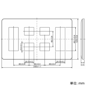 神保電器 コンセントプレート 4連用 10(3+2+2+3)個口 コンセントプレート 4連用 10(3+2+2+3)個口 WJE-3223 画像2