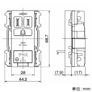 神保電器 【受注生産品】アースターミナル付接地シングルコンセント 15A 125V 赤 【受注生産品】アースターミナル付接地シングルコンセント 15A 125V 赤 JEC-BN-5GEK-R 画像2