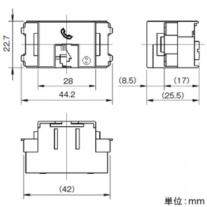 神保電器 電話用埋込モジュラジャック 薄形 6極4心用 ピュアホワイト 電話用埋込モジュラジャック 薄形 6極4心用 ピュアホワイト JEC-BN-WUK4-PW 画像2