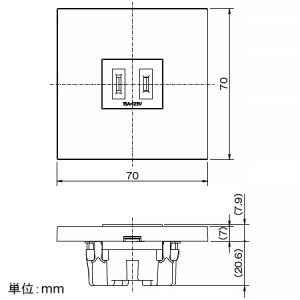 神保電器 コンセントセット ホテル向け 15A 125V シボ加工品 ピュアホワイト コンセントセット ホテル向け 15A 125V シボ加工品 ピュアホワイト HTL-1600 画像4