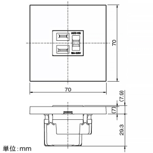 神保電器 接地コンセントセット ホテル向け 15A 125V シボ加工品 ソリッドグレー 接地コンセントセット ホテル向け 15A 125V シボ加工品 ソリッドグレー HTL-1604 画像4