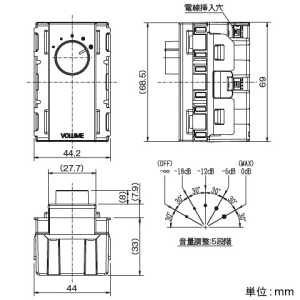 神保電器 埋込音量調整器 ハイインピーダンススピーカー用 ピュアホワイト 埋込音量調整器 ハイインピーダンススピーカー用 ピュアホワイト NKA-RT60-PW 画像4