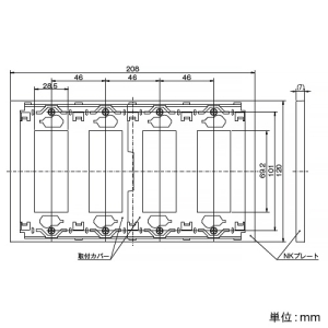 神保電器 プレート 4連用 12(4+4+4+4)個口 ソリッドグレー プレート 4連用 12(4+4+4+4)個口 ソリッドグレー NKP-3UF-4-SG 画像2