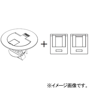 TERADA(寺田電機製作所) プラグ収納コンセントプレート器具 ≪テラコン≫ プレート+CAT5E×2 LWY6シリーズ 電線管床工事用 シルバー プラグ収納コンセントプレート器具 ≪テラコン≫ プレート+CAT5E×2 LWY6シリーズ 電線管床工事用 シルバー LWY682H 画像2