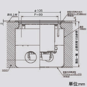 TERADA(寺田電機製作所) プラグ収納コンセント通線プレート ≪テラコン≫ LWY8シリーズ 電線管床工事用 ゴールド プラグ収納コンセント通線プレート ≪テラコン≫ LWY8シリーズ 電線管床工事用 ゴールド LWY800GD 画像3