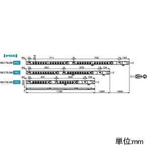 TERADA(寺田電機製作所) 【受注生産品】100Vコンセントバー スライドレールタイプ 30A対応 20Aサーキットプロテクタ×2付 接地2P15A125V抜止×12口 コード長3m 【受注生産品】100Vコンセントバー スライドレールタイプ 30A対応 20Aサーキットプロテクタ×2付 接地2P15A125V抜止×12口 コード長3m R6176-3M 画像2