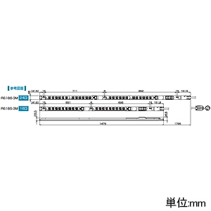 TERADA(寺田電機製作所) 【受注生産品】100Vコンセントバー 系統別電流表示切替タイプ 30A 20Aサーキットプロテクタ×2付 接地2P15A125V抜止×24口 コード長3m 【受注生産品】100Vコンセントバー 系統別電流表示切替タイプ 30A 20Aサーキットプロテクタ×2付 接地2P15A125V抜止×24口 コード長3m R6186-3M 画像2