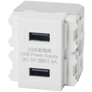 TERADA(寺田電機製作所) 埋込USB給電用コンセント 2ポート Type-A ホワイト USB-R3701W