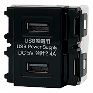 神保電器 埋込USB給電用コンセント TypeA 2ポート 黒 埋込USB給電用コンセント TypeA 2ポート 黒 R3701B03B