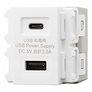 神保電器 埋込USB給電用コンセント TypeA+TypeC 2ポート ピュアホワイト R3704A01C