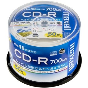 マクセル データ用CD-R ひろびろ美白レーベルディスク 700MB 2〜48倍速対応 50枚入 データ用CD-R ひろびろ美白レーベルディスク 700MB 2〜48倍速対応 50枚入 CDR700S.WP.50SP