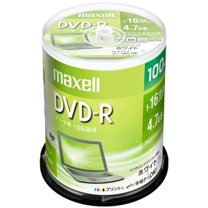 マクセル データ用DVD-R ホワイトディスク ひろびろレーベルディスク 1回記録用 片面4.7GB 1〜16倍速対応 スピンドルケース 100枚入 データ用DVD-R ホワイトディスク ひろびろレーベルディスク 1回記録用 片面4.7GB 1〜16倍速対応 スピンドルケース 100枚入 DR47PWE.100SP