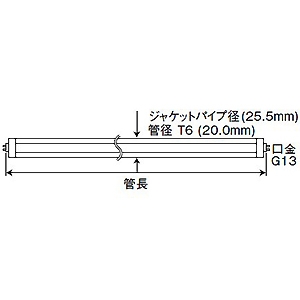 プリンス電機 【受注生産品】T6スリム蛍光灯 スーパーライン(二重管) φ25ジャケットパイプ付 冷蔵ショーケース用 ラピッドスタート形 3波長形電球色 2800K G13口金 管長303mm 【受注生産品】T6スリム蛍光灯 スーパーライン(二重管) φ25ジャケットパイプ付 冷蔵ショーケース用 ラピッドスタート形 3波長形電球色 2800K G13口金 管長303mm FLR303T6EX-L/MJA 画像2