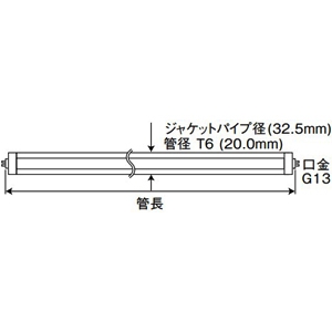 プリンス電機 【受注生産品】T6スリム蛍光灯 ニューフリーズ φ32ジャケットパイプ付 冷凍ショーケース用 ラピッドスタート形 昼光色 G13口金 管長565mm 【受注生産品】T6スリム蛍光灯 ニューフリーズ φ32ジャケットパイプ付 冷凍ショーケース用 ラピッドスタート形 昼光色 G13口金 管長565mm FLR25T6HD/MJ30 画像2