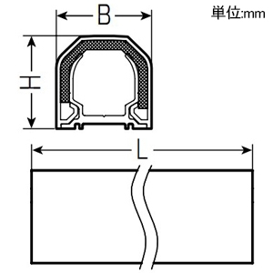 未来工業 配管モール ≪RMモール≫ 断熱材付 全長2m 適合パイプ外径φ26mm ベース付 ミルキーホワイト 配管モール ≪RMモール≫ 断熱材付 全長2m 適合パイプ外径φ26mm ベース付 ミルキーホワイト RM-20M 画像2