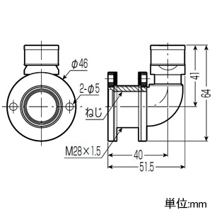 未来工業 ユニットバス貫通継手 Wタイプ継手 Rp1/2ねじ 適合サイズ13 ユニットバス貫通継手 Wタイプ継手 Rp1/2ねじ 適合サイズ13 WEUB-13A-15 画像2