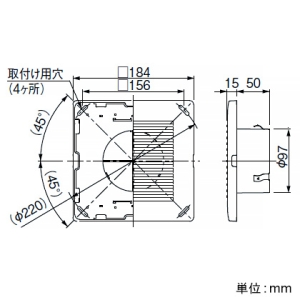 パナソニック 給排気グリル 壁・天井用 パイプ径φ100mm シャッター・フィルターなし ライトブラウン 給排気グリル 壁・天井用 パイプ径φ100mm シャッター・フィルターなし ライトブラウン VB-GA100P3-T 画像2