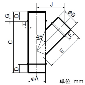 パナソニック Y管 φ150⇔φ100mm Y管 φ150⇔φ100mm VB-KY151Z2 画像2