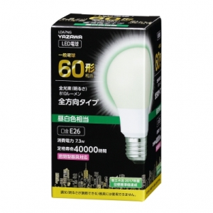 ヤザワ 一般電球形LED電球 60W相当 昼白色 全方向タイプ 一般電球形LED電球 60W相当 昼白色 全方向タイプ LDA7NG 画像3