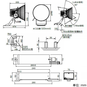 岩崎電気 LED投光器 《LEDioc FLOOD SPOLART》 屋外・屋内用 130Wタイプ 水銀ランプ400W相当 狭角タイプ 電球色(2400K) 電源ユニット別置形 LED投光器 《LEDioc FLOOD SPOLART》 屋外・屋内用 130Wタイプ 水銀ランプ400W相当 狭角タイプ 電球色(2400K) 電源ユニット別置形 E30422N/LSAN8 画像3