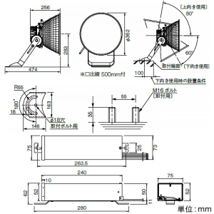 岩崎電気 LED投光器 《LEDioc FLOOD SPOLART》 屋外・屋内用 65Wタイプ 水銀ランプ250W相当 狭角タイプ ナトリウム色(650K) 電源ユニット別置形 LED投光器 《LEDioc FLOOD SPOLART》 屋外・屋内用 65Wタイプ 水銀ランプ250W相当 狭角タイプ ナトリウム色(650K) 電源ユニット別置形 E30421N/NHSAN8 画像3