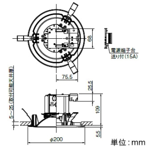 岩崎電気 LEDダウンライト 《LEDioc》 クラス200 コンパクト形蛍光ランプFHT42W相当 固定出力形 埋込穴φ175mm 昼白色 電源ユニット内蔵形 LEDダウンライト 《LEDioc》 クラス200 コンパクト形蛍光ランプFHT42W相当 固定出力形 埋込穴φ175mm 昼白色 電源ユニット内蔵形 EDL20024W/NSAN9 画像2