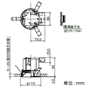 岩崎電気 LEDダウンライト 《LEDioc》 クラス200 コンパクト形蛍光ランプFHT42W相当 固定出力形 埋込穴φ100mm 昼白色 電源ユニット内蔵形 LEDダウンライト 《LEDioc》 クラス200 コンパクト形蛍光ランプFHT42W相当 固定出力形 埋込穴φ100mm 昼白色 電源ユニット内蔵形 EDL20021W/NSAN9 画像2